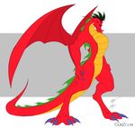  american_dragon:_jake_long chinese_dragon claws dragon fangs gunzcon jake_long lizard looking_at_viewer male muscles red red_eyes reptile scalie solo standing tail wings 