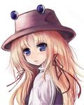  bad_id bad_pixiv_id blonde_hair blue_eyes dot_heit eyes hat long_hair moriya_suwako solo touhou 