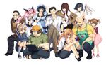  6+girls ;d akiha_rumiho amane_suzuha apron bald black_hair blue_eyes braid brown_hair cellphone child computer everyone fat fat_man hashida_itaru hat jacket keg kiryuu_moeka labcoat laptop long_hair makise_kurisu multiple_boys multiple_girls muscle nakabachi_(steins;gate) okabe_rintarou one_eye_closed open_mouth otoko_no_ko paw_pose phone pink_hair purple_eyes shiina_mayuri short_hair smile steins;gate tennouji_nae tennouji_yuugo twintails urushibara_ruka 