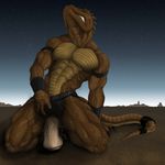  anal anal_insertion anal_lube anal_masturbation anal_penetration anal_toy delta2094 desert dildo dildo_sitting insertion jockstrap lizard lube male masturbation muscles pain penetration reptile scalie sex_toy solo underwear 