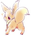  blush eevee female feral looking_at_viewer need_artist_tag nintendo plain_background pok&#233;mon pok&eacute;mon pussy solo unknown_artist video_games white_background 