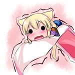  animal_ears blonde_hair blush cat_ears cat_tail chibi extra_ears fang hoshizuki_(seigetsu) kemonomimi_mode mizuhashi_parsee open_mouth puru-see reisen_udongein_inaba scarf short_hair solo tail touhou trembling 