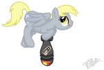  &quot;extreme_muffin&quot; blonde_hair bomb cutie_mark derp derpy_hooves_(mlp) equine female feral flying friendship_is_magic hair horse mammal my_little_pony pegasus plain_background pony solo text unknown_artist white_background wings 