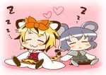  :&lt; :3 azumi_haruhito bad_id bad_pixiv_id chibi heart multiple_girls nazrin sleeping toramaru_shou touhou 