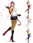  alternate_costume boots braid breasts crimson_viper garter_belt gloves high_heels kaiwai knee_boots large_breasts legs long_hair looking_back miniskirt pompadour red_hair shoes sideboob skirt street_fighter street_fighter_iv_(series) thighhighs thighs third-party_edit very_long_hair 