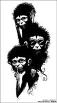  eyewear glasses male mammal monkey plain_background primate sun-glasse sunglasses unknown_artist white_background 