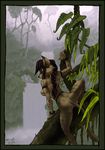  1999 adam_duncan back back_dimples branch cat feline female jungle nude solo tribal waterfall 