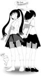  black_hair greyscale holding_hands monochrome monoe monoko multiple_girls oso_(toolate) skirt takofuusen twintails yume_nikki 