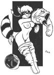  david_a_cantero female nude raccoon space spacesuit undressing zero_g 