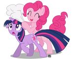  equine female feral friendship_is_magic fur horn horse mammal my_little_pony pink_fur pinkie_pie_(mlp) plain_background pony transparent_background twilight_sparkle_(mlp) unicorn unknown_artist 