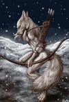  2008 arctic_fox bow_(weapon) canine defensive fox loincloth male rukis side_on snow solo standing tattoo topless tribal underwear winter 