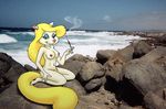  beach breasts cigarette cigarette_holder female mammal minerva_mink mink mustelid nipples nude pubes pubic_hair seaside smoke smoking solo unknown_artist 