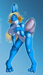  big_breasts blonde_hair blue_eyes breasts female hair mudkip nintendo pok&#233;mon pok&#233;morph pok&eacute;mon pok&eacute;morph solo standing video_games zp92 