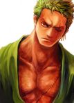  bad_id bad_pixiv_id earrings jewelry male_focus muscle one_piece roronoa_zoro scar serious solo tsuyomaru 