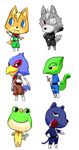  animal_crossing chameleon doubutsu_no_mori falco_lombardi fox fox_mccloud frog furry leon_powalski multiple_boys nintendo panther panther_caroso slippy_toad star_fox starfox wolf wolf_o&#039;donnell wolf_o'donnell 