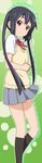  black_hair brown_eyes errant k-on! kneehighs long_hair nakano_azusa school_uniform socks solo twintails 