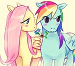  cute equine female feral flower fluttershy_(mlp) friendship_is_magic horse mammal my_little_pony pegasus rainbow_dash_(mlp) unknown_artist wings 