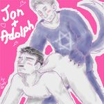  &#10017; adolf_hitler anal anal_penetration blush from_behind furry_lifestyle fursuit gay jon_stewart male penetration unknown_artist what 