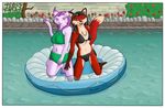  arach84 bikini canine cat feline female fox inflatable pool skimpy swimsuit 