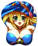  artist_request blush breasts cleavage dark_magician_girl duel_monster mouse_pad mousepad yu-gi-oh! yuu-gi-ou_duel_monsters 