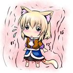  animal_ears blonde_hair cat_ears cat_tail chibi extra_ears hoshizuki_(seigetsu) kemonomimi_mode mizuhashi_parsee open_mouth puru-see saliva scarf solo tail tears touhou trembling 