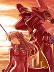  eva_02 lowres neon_genesis_evangelion plugsuit soryu_asuka_langley souryuu_asuka_langley sunset 