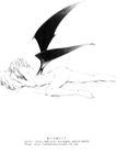  ass barefoot bat_wings closed_eyes feet greyscale lying monochrome nude on_stomach pillow realistic remilia_scarlet short_hair solo sousou_(sousouworks) touhou wings 