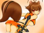  animal_ears arc_system_works ass blazblue blazblue:_continuum_shift breasts cleavage highres makoto_nanaya smile tail 