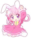  animal_ears blue_eyes bow bunny_ears chibi long_hair mirai_(sugar) pink_hair sherlock_shellingford solo tantei_opera_milky_holmes twintails 