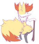  anthro braixen dipstick_tail hi_res inner_ear_fluff multicolored_tail nintendo nyaswitchnya pok&eacute;mon pok&eacute;mon_(species) rear_view stick video_games 