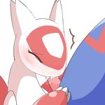  ambiguous_gender blush cum cum_in_mouth cum_inside duo eyes_closed faceless_male fellatio feral kajiura latias latios legendary_pok&#233;mon male nintendo oral oral_sex penis plain_background pok&#233;mon pokemon sex video_games white_background 