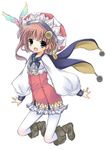  :d atelier_(series) atelier_meruru atelier_rorona blue_eyes boots brown_hair hat highres knee_boots open_mouth pantyhose rororina_fryxell short_hair smile solo white_legwear yamcha_(cocololi) younger 