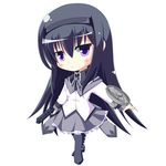  akemi_homura black_hair chibi gun hairband kibunya long_hair magical_girl mahou_shoujo_madoka_magica pantyhose solo weapon 