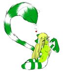  &hearts; female green laur nude solo stripey 