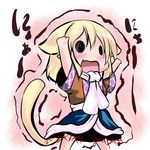  animal_ears blonde_hair cat_ears cat_tail chibi extra_ears hoshizuki_(seigetsu) kemonomimi_mode mizuhashi_parsee open_mouth puru-see scarf solo tail touhou trembling 