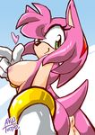  &hearts; aku_tojyo amy_rose anus big_breasts breasts butt female green_eyes hair hedgehog looking_at_viewer mobian over_shoulder pink pink_hair pov puckered_anus puffy_anus pussy short_hair short_tail side_boob solo sonic_(series) standing tail 