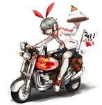  animal_ears bunny_ears ground_vehicle kagami_mochi kasa motor_vehicle motorcycle original riding solo thighhighs 