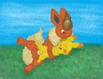  flareon pikachu pokemon sloshedmail tagme 