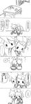  1girl arm_on_shoulder blush brother_and_sister chibi comic greyscale highres image_sample kagamine_len kagamine_rin md5_mismatch miniboy minigirl miza-sore monochrome pixiv_sample siblings smile translation_request twins vocaloid 
