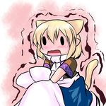  animal_ears blonde_hair cat_ears cat_tail chibi extra_ears hoshizuki_(seigetsu) kemonomimi_mode mizuhashi_parsee open_mouth puru-see scarf solo tail touhou trembling |_| 