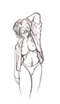  female open_shirt panties sanny sketch solo underwear 