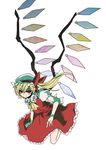  ascot blonde_hair dress flandre_scarlet hat magnetic red_eyes side_ponytail solo touhou wings 