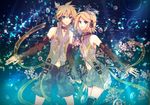  1girl bad_id bad_pixiv_id brother_and_sister highres kagamine_len kagamine_rin siblings soriku twins vocaloid vocaloid_append 