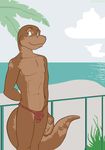  beach bulge complication_5 lizard male nude scalie seaside solo swimsuit thong 