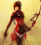  1girl archer armor arrow arrows bow_(weapon) brown_hair female marksman weapon 
