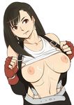  bad_id bad_pixiv_id belt black_hair breasts cum cum_on_body cum_on_breasts cum_on_upper_body earrings elbow_gloves facial final_fantasy final_fantasy_vii fingerless_gloves gloves gus_(clarkii) jewelry large_breasts licking_lips long_hair navel nipples no_bra red_eyes shirt_lift simple_background solo suspenders tifa_lockhart tongue tongue_out 