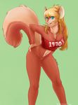  2011 bent_over bottomless clothed clothing female fur half-dressed mammal orange_fur pussy red rodent solo squirrel tokifuji 