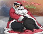  blush breasts christmas couple fat gillpanda gillpanda_(artist) gillpanda_(character) holidays male mammal obese overweight panda snow xmas 