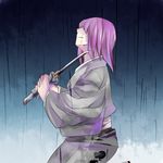  bad_id bad_pixiv_id japanese_clothes kimono knife mutsuki_(ama245) no_eyes pink_hair rain saigyouji_yuyuko saigyouji_yuyuko_(living) short_hair solo suicide tears touhou 