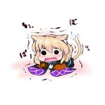  animal_ears blonde_hair cat_ears cat_tail chibi extra_ears fang hoshizuki_(seigetsu) kemonomimi_mode mizuhashi_parsee open_mouth puru-see scarf solo tail tears touhou trembling 